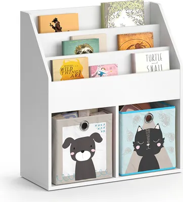 Produktbild von Kinderregal Vicco Luigi Weiß 72 x 79 cm mit 2 Faltboxen opt.4, Model 36215