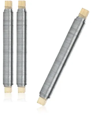 Blumendraht 3er-Set, 60 m, 0,65 mm, auf Holzspule, silber