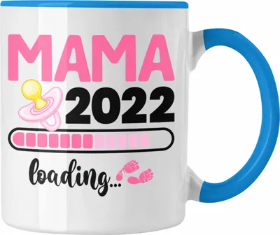 Produktbild von Trendation - Mama 2022 Loading Tasse Schwanger Schwangerschaftsverkündung Überraschung (Blau)
