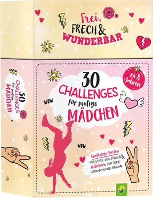 Produktbild von 30 Challenges für mutige Mädchen - Frei, frech, wunderbar - für Mädchen ab 8 Jahren