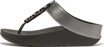 Produktbild von FITFLOP Zehenstegsandalen mit Halo-Perlen-Kreis-Verzierung und Metallic-Optik SCHWARZ 38