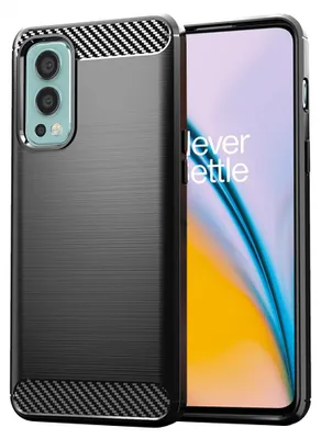 Produktbild von Techsuit Carbon Silicone Back Cover Hülle für OnePlus Nord 2 - Schwarz