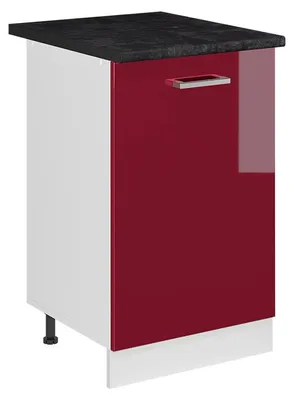 Immagine prodotto di Mobiletto base cucina Vicco R-Line Rosso lucido/Bianco 50 cm piano di lavoro Antracite, Model 70132