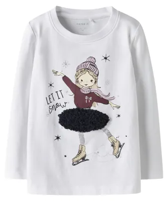Immagine prodotto di NAME IT, top da ragazza, modello Nmfsedra Ls, colore bianco brillante, taglia 92