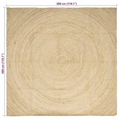 Immagine prodotto di vidaXL Tappeto per zona giorno Bianco 300 x 300 cm Juta