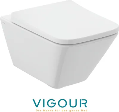 Produktbild von VIGOUR DERBY V3 edge Wand-WC-Set spülrandlos verdeckte Befestigung PflegetectPLUS Beschichtung WC-Sitz Absenkautomatil + Schallschutz