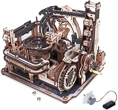 Produktbild von Holz-Kugelbahn "Marble Spaceport" - 472 Teile - 12,3 x 9,8 x 9 cm - Holz - Modellbausatz