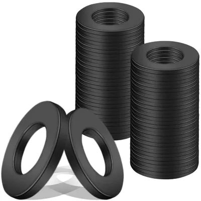 Produktbild von 50 Stück M8 x 16 mm Unterlegscheiben, Distanzstücke, Kohlenstoffstahl (schwarz)