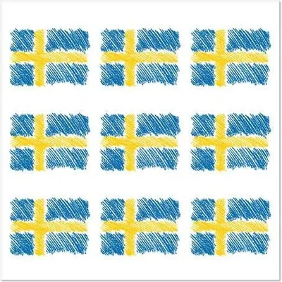 Produktbild von Papstar Servietten, 3-lagig 1/4-Falz 33 x 33 cm "Sverigeflagga" 10 x 20 Stück