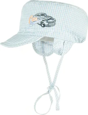 Produktbild von Döll Jungen Baby Bindemütze mit Schirm kariert blithe blue 41 cm