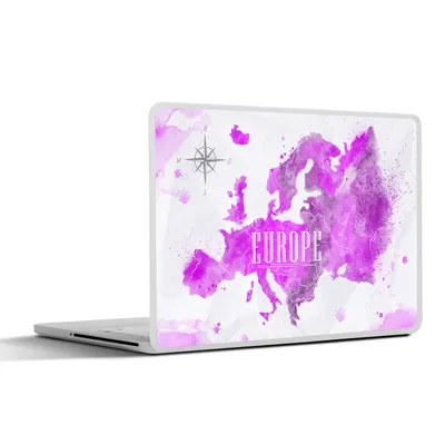 Produktbild von MuchoWow® Laptop Aufkleber Sticker Cover Weltkarte - Europa - Farben 32.5x23.5 cm - Sticker für Laptop - Selbstklebend