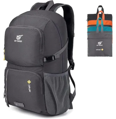 Image de Sac à dos pliable, 30 litres, compartiment étanche, imperméable, pliable, gris foncé