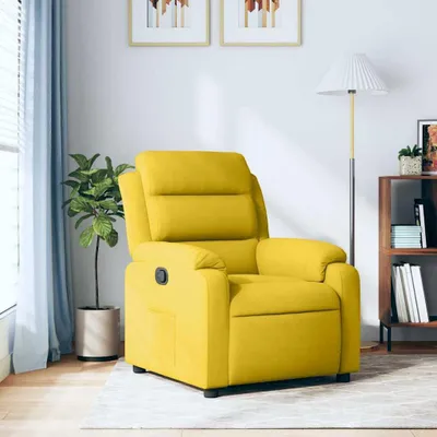 Immagine prodotto di Poltrona reclinabile in velluto giallo