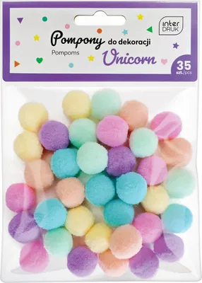 Produktbild von Interdruk Pom Poms 35 Stück Einhorn