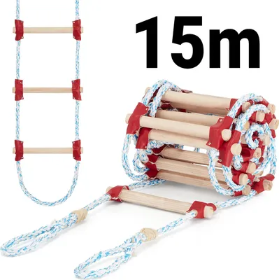 Zdjęcie produktu dla Drabina sznurowa linowa na dach ATESTOWANA 15m dekarska pleciona HIGHER