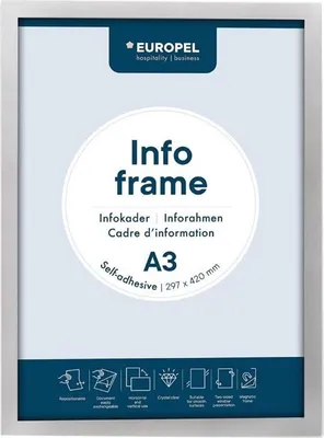 Produktbild von EUROPEL Magnetrahmen INFO FRAME DIN A3 silber 2 Stück