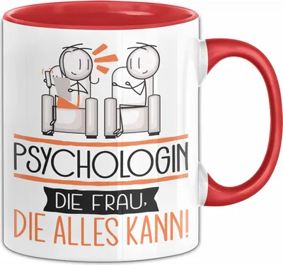 Produktbild von Psychologin Geschenk Tasse Becher Die Frau Die Allen Kann Geschenkidee für eine Psychologin Lustig (Rot)