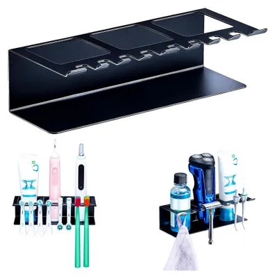 Produktbild von Zahnbürstenhalter Wand, Elektrische Zahnbürste Halterung Ohne Bohren, Zahnbürstenkopf Halter Aufsteckbürsten Halter,Bad Zahnpastaständer Wandhalterung Zahnbürstenköpfe Aufbewahrung(Schwarz, Groß)