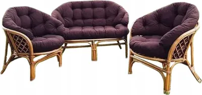 Produktbild von Kissenset für RATTAN-MÖBEL, braun, Kissen für die Rückenlehne und Sitzfläche des Sofas, 2x Kissen für die Sessellehne und 2x Kissen für den Sesselsitz