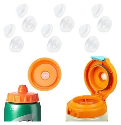 Obrázek produktu pro balení 10 náhradních ventilů kompatibilních s lahvemi na pití Gatorade. Silikonové náhradní příslušenství k ventilům, kompatibilní s lahvemi Gatorade GX 30oz a Squeeze Bottle 32oz. Odolné proti úniku a neobsahují .