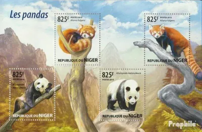 Produktbild von Briefmarken Niger 2015 Mi 3475-3478 Kleinbogen (kompl. Ausg.) postfrisch Pandas