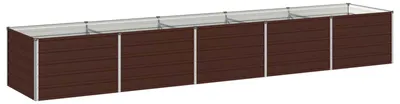 Obrázok produktu pre Vyvýšený záhradný box, hnedý, 400 x 80 x 55 cm, vyrobený z pozinkovanej ocele