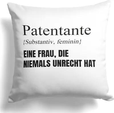 Produktbild von 22Feels Patentante Geschenk Patin Kissen Taufe Dekoration Taufpatin Geburststag Weihnachten Deko Frauen Wohnaccessoire Wohnzimmer Schlafzimmer Couch