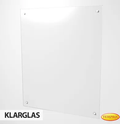 Produktbild von Wärmeschutz aus Glas | Hitzeschutz Klarglas Sundsvall 1100 x 900 x 6 mm | Wandhitzeschutz Funkenschutz Glas Möbelschutz Wandschutz