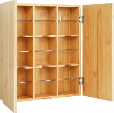 Zdjęcie produktu dla Relaxdays 10051577, Naturalny, Srebrny, Bambusowy, Stal nierdzewna, Prostokąt, 265 mm, 70 mm, 310 mm
