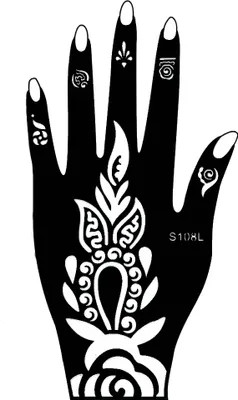 Produktbild von Henna Tattoo Schablone für die linke Hand