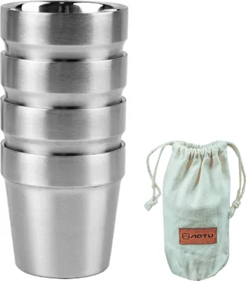 Zdjęcie produktu dla Zewnętrzny kubek ze stali nierdzewnej, przenośny, odporny na wysokie temperatury, kempingowy kubek piknikowy, podróżny, sztaplowany, zestaw kubków
