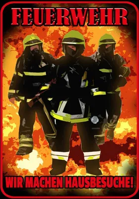 Produktbild von vianmo Holzschild 40x30 cm Feuerwehr wir machen Hausbesuche