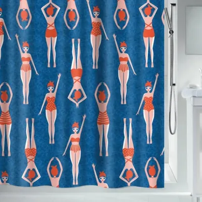 Produktbild von Spirella Duschvorhang, Polyester, 180 x 180 cm, Blau