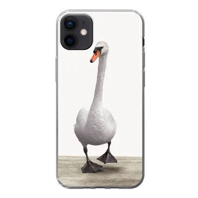 Produktbild von MuchoWow® Handyhülle Schutzhülle Hülle für iPhone 12 mini Schwan - Tiere - Vogel - Jungen - Mädchen - Kinder Silikon Softcase Handy Hülle - Bild