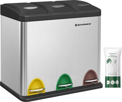 Produktbild von SONGMICS Mülltrenner 3 x 8,0 l edelstahl
