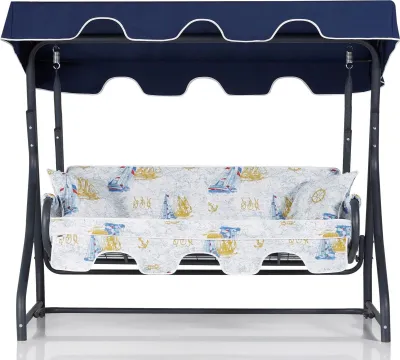 Produktbild von Skye Decor, Ruta, Dreifach-Schaukelstuhl für den Garten, Mehrfarbig, 100 % POLYESTER, 200 x 110 x 170 cm