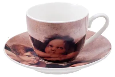 6 Kaffeetassen-Set, Keramik, Tasse 5x6,5 cm, Teller 11 cm