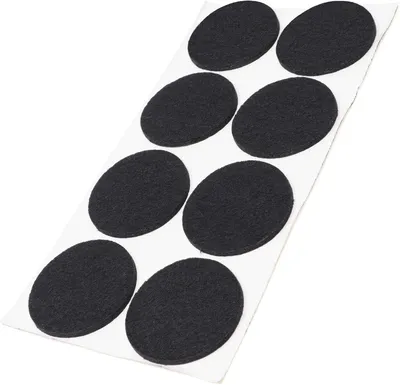 Produktbild von 8 selbstklebende Filzgleiter in Schwarz, Ø 50 mm, rund, aus 3,5 mm dickem Filz für Möbel und Böden