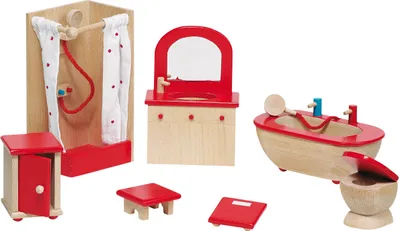Image de Goki Dollhouse Furniture Bathroom