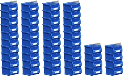 Produktbild von SuperSparSet 48x Blaue Sichtlagerbox 1.0 mit Abdeckung | HxBxT 6x10x10cm | 0,4 Liter | Sichtlagerbehälter, Sichtlagerkasten, Sichtlagerkastensortiment, Sortierbehälter