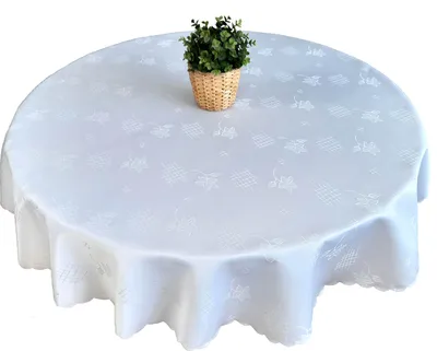 Produktbild von Runde, Fleckenabweisende Tischdecke 120cm Weiß, Teflon