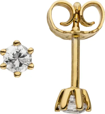 Produktbild von JOBO Ohrstecker 585 Gold Gelbgold 2 Diamanten Brillanten 0,14 ct. Ohrringe