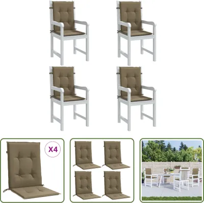 Immagine prodotto di The Living Store Cuscini per schienale basso 4 pz. Tessuto Melange Taupe 100x50x4 cm