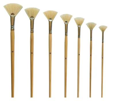 Produktbild von 7 Fächerpinsel Künstlerpinsel Set Fächer Pinsel Pinselset für Ölfarben Acrylfarben
