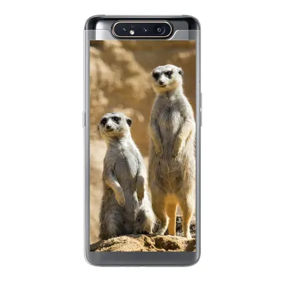 Produktbild von MuchoWow® Handyhülle Schutzhülle Hülle für Samsung Galaxy A80 Felsen - Erdmännchen - Tiere Silikon Softcase Handy Hülle - Schutzdeckel