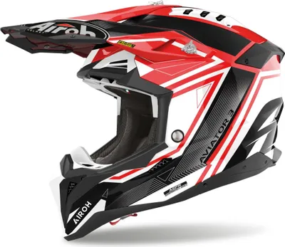 Produktbild von Crosshelm Schutzhelm Motorradhelm AIROH Aviator 3.0 League Rot Weiß Größe S