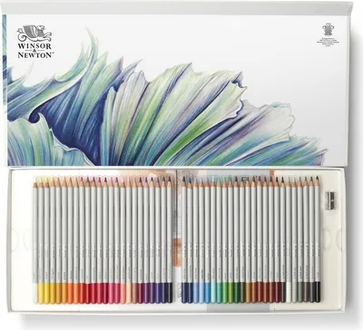 Zdjęcie produktu dla Kredki WINSOR & NEWTON, 48 sztuk + akcesoria w pudełku