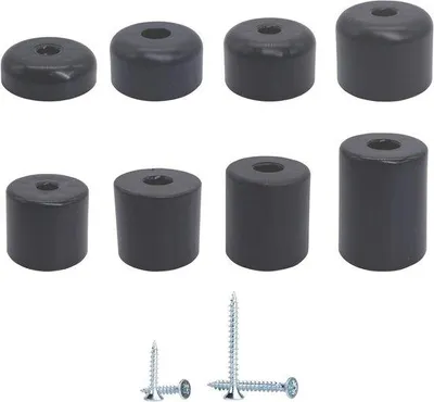 Productafbeelding van Set van 8 zwarte meubelpoten van 45 mm