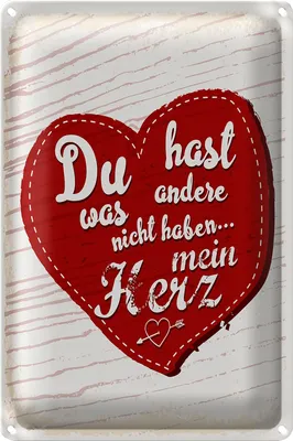Produktbild von Blechschild Spruch Du hast mein Herz Liebe 40x30cm