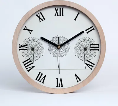 Produktbild von Holzuhr 25fi cm wanduhr - schwarze Spitzen - Löwenzahn